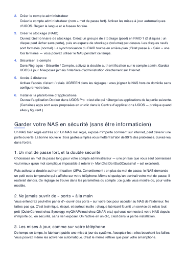 Page 2 du guide, volontairement illisible